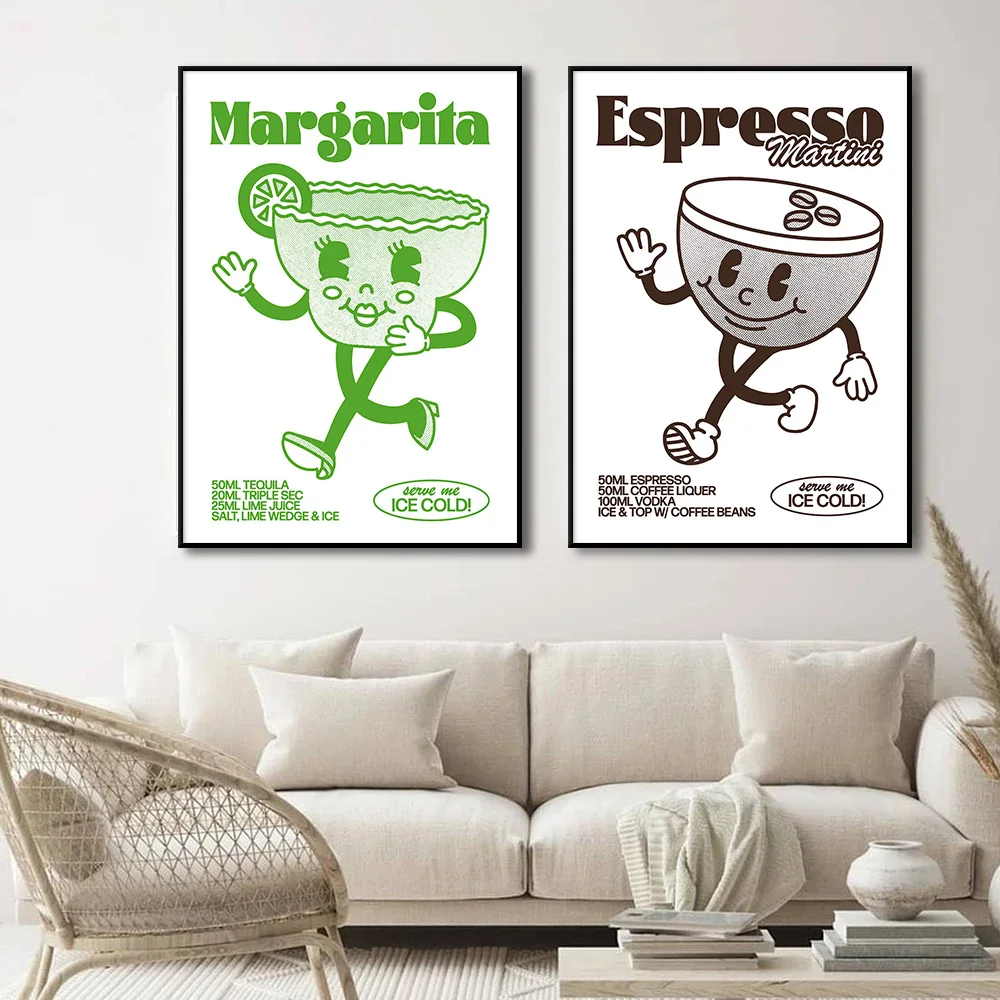 Margarita Espresso Martini Drinks Poster Cartoon Wall Art Canvas Painting Prints Picture For Bar Kitchen Dining Room Home Decor
Margarita Espresso Martini Drinks Poster Cartoon Wall Art Canvas Painting Prints Picture For Bar Kitchen Dining Room Home Decor