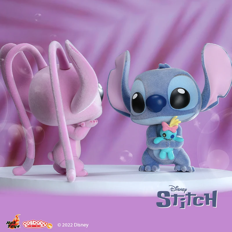 

11cm Lilo & Stitch Stitch And Kim Angel Cosbaby Mini Collectible Doll Cute Flocking Figure Animation Model Ornaments Toys Gifts