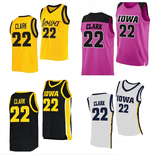 

Custom Hawkeyes #22 Caitlin Clark #15 Keegan Murray #24 Gabbie Marshall #25 Monika Czinano College Stitched Jersey