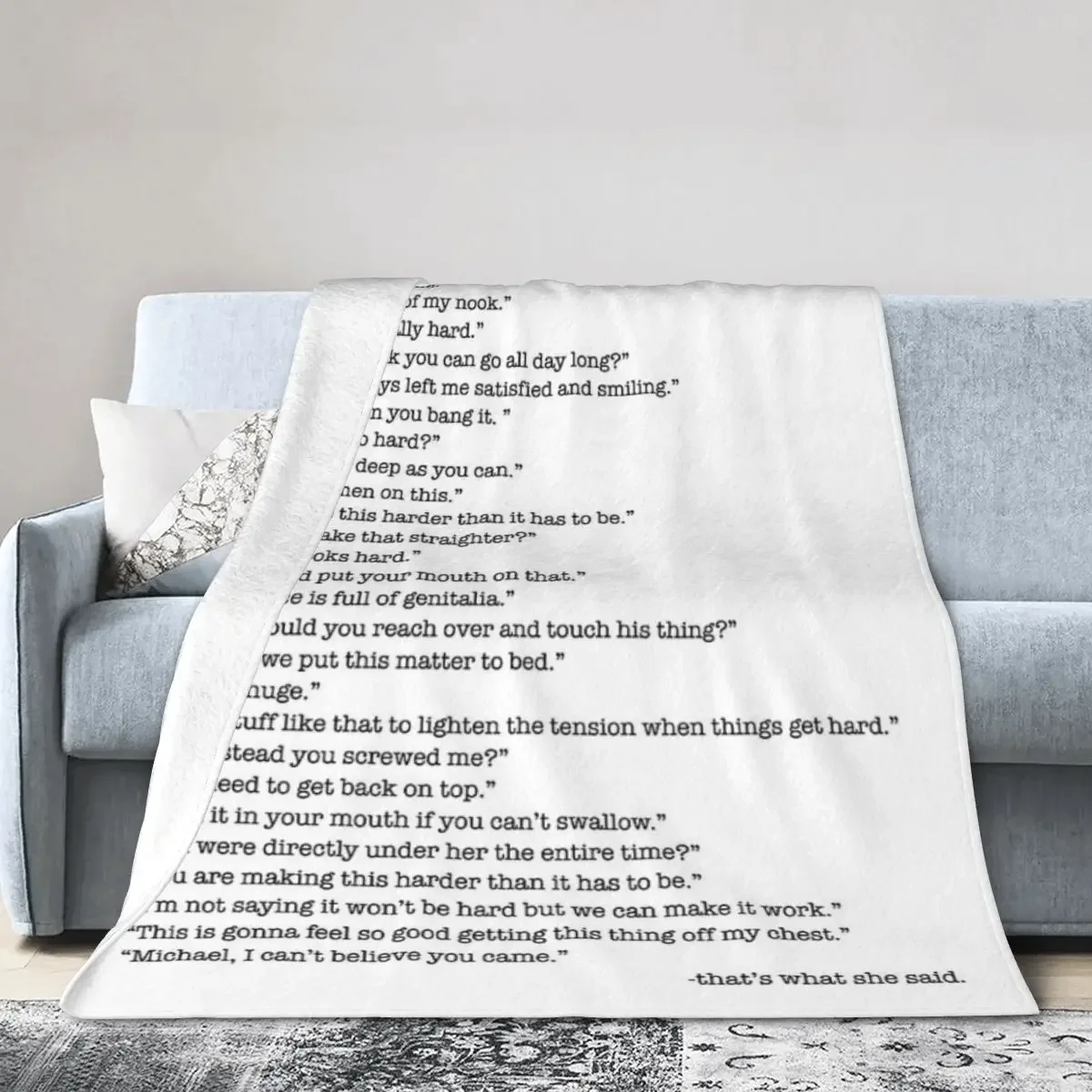 

Every That's What She Said From The Office Blankets Soft Warm Flannel Throw Blanket Plush for Bed Living room Travel Home Couch