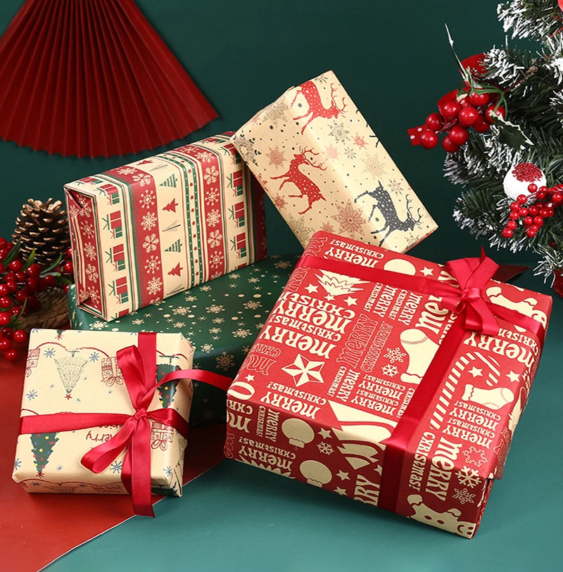 50*70cm Christmas Gift Wrapping Paper Thickened Kraft Wrapping Paper Flower Gift Box Wrapping Paper Christmas Decoration 2023
50*70cm Christmas Gift Wrapping Paper Thickened Kraft Wrapping Paper Flower Gift Box Wrapping Paper Christmas Decoration 2023