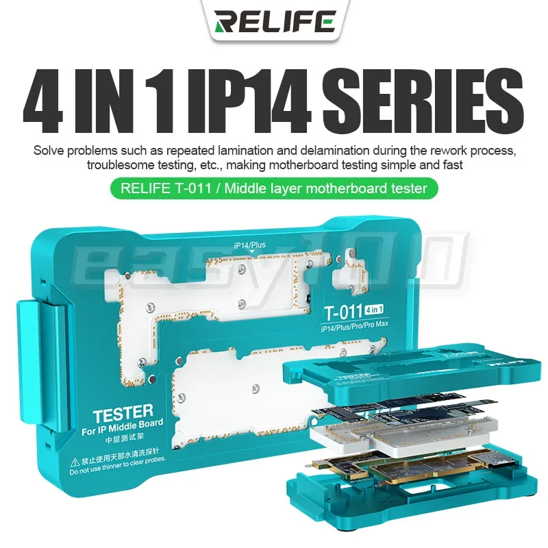 RELIFE T-011 4 In 1 Middle Layer Motherboard Platform Tester For iPhone 14/14 Plus/14 Pro/14 Pro Max Board Test Repair Fixture
RELIFE T-011 4 In 1 Middle Layer Motherboard Platform Tester For iPhone 14/14 Plus/14 Pro/14 Pro Max Board Test Repair Fixture