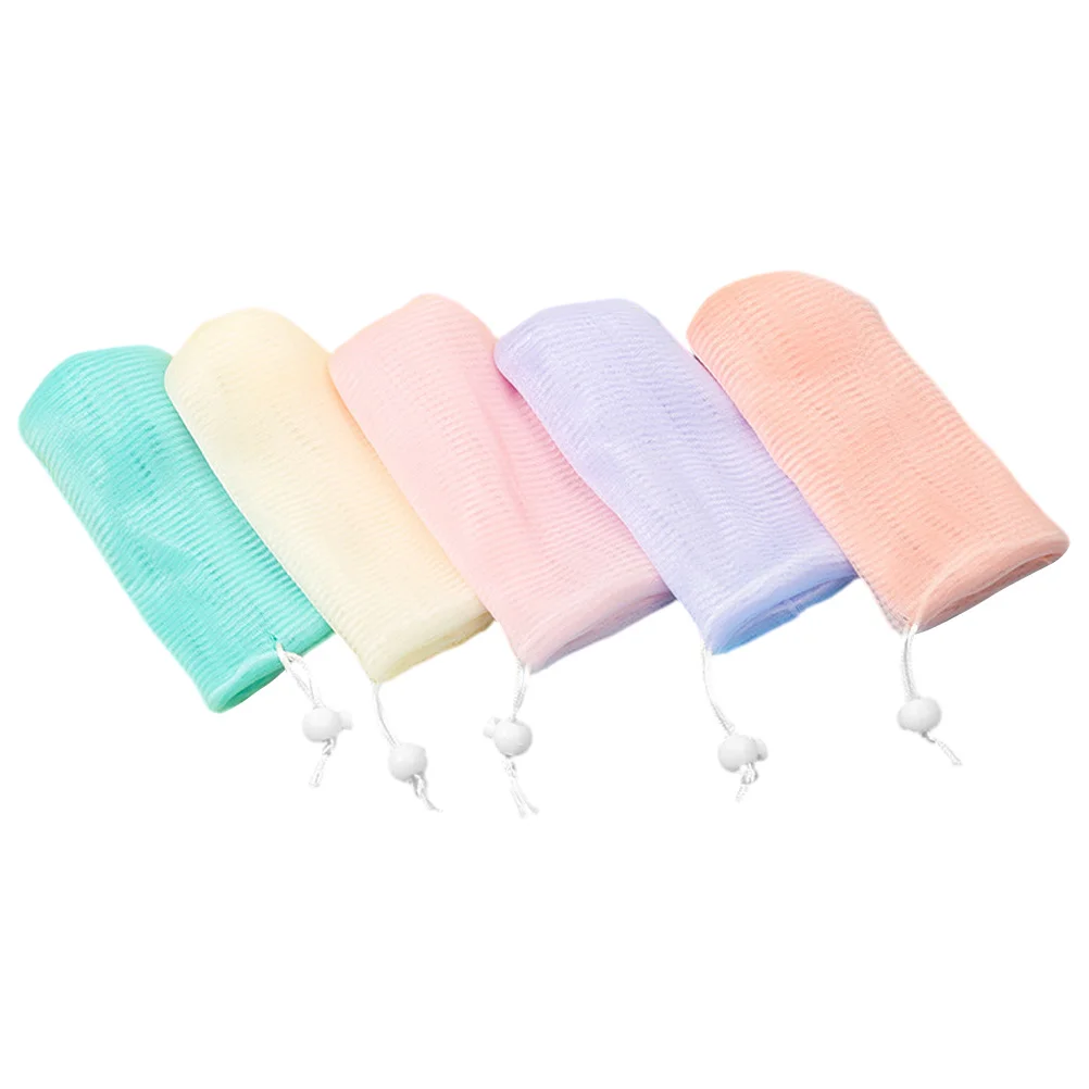 

5 Pcs Lathering Mesh Soap Bag Pouch for Shower Exfoliating Purpose Bar Soaps Bags Bars Scrubber Colored