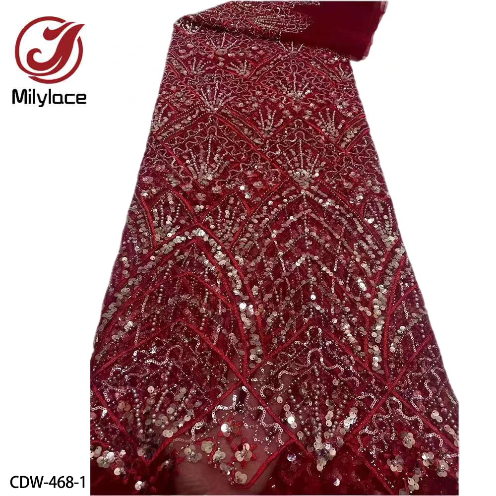 Luxury African Sequin Lace Fabric Latest High Quality French Tulle Lace Embroidery with Beads for Party Dress CDW-468
Luxury African Sequin Lace Fabric Latest High Quality French Tulle Lace Embroidery with Beads for Party Dress CDW-468
