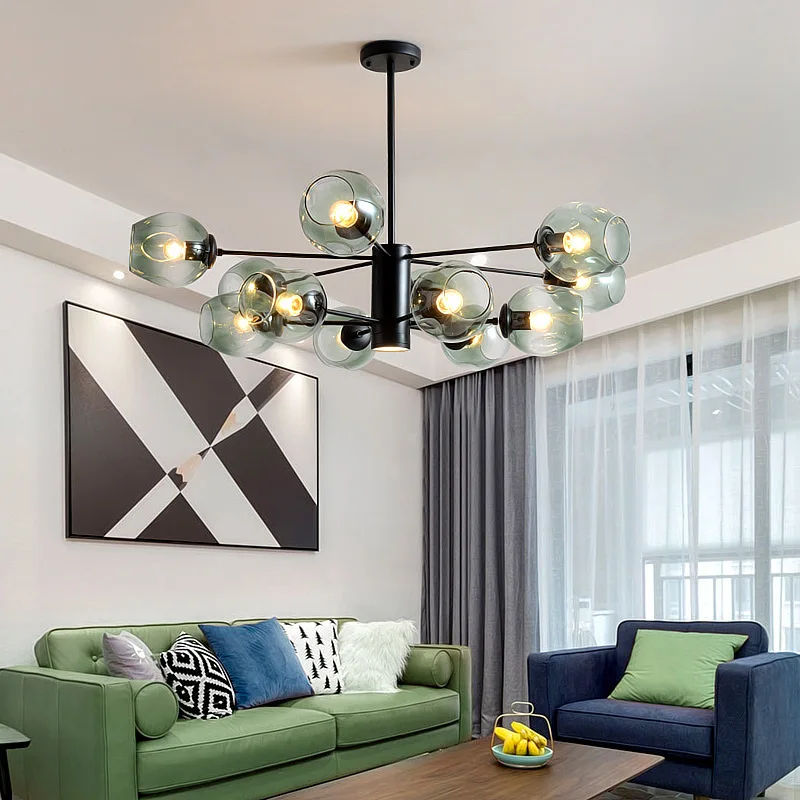 

Modern Chandeliers For Living Room Bedroom Home Decoration Hanging Lamps Indoor Lighting Fixtures Contemporary Design Iron Ball