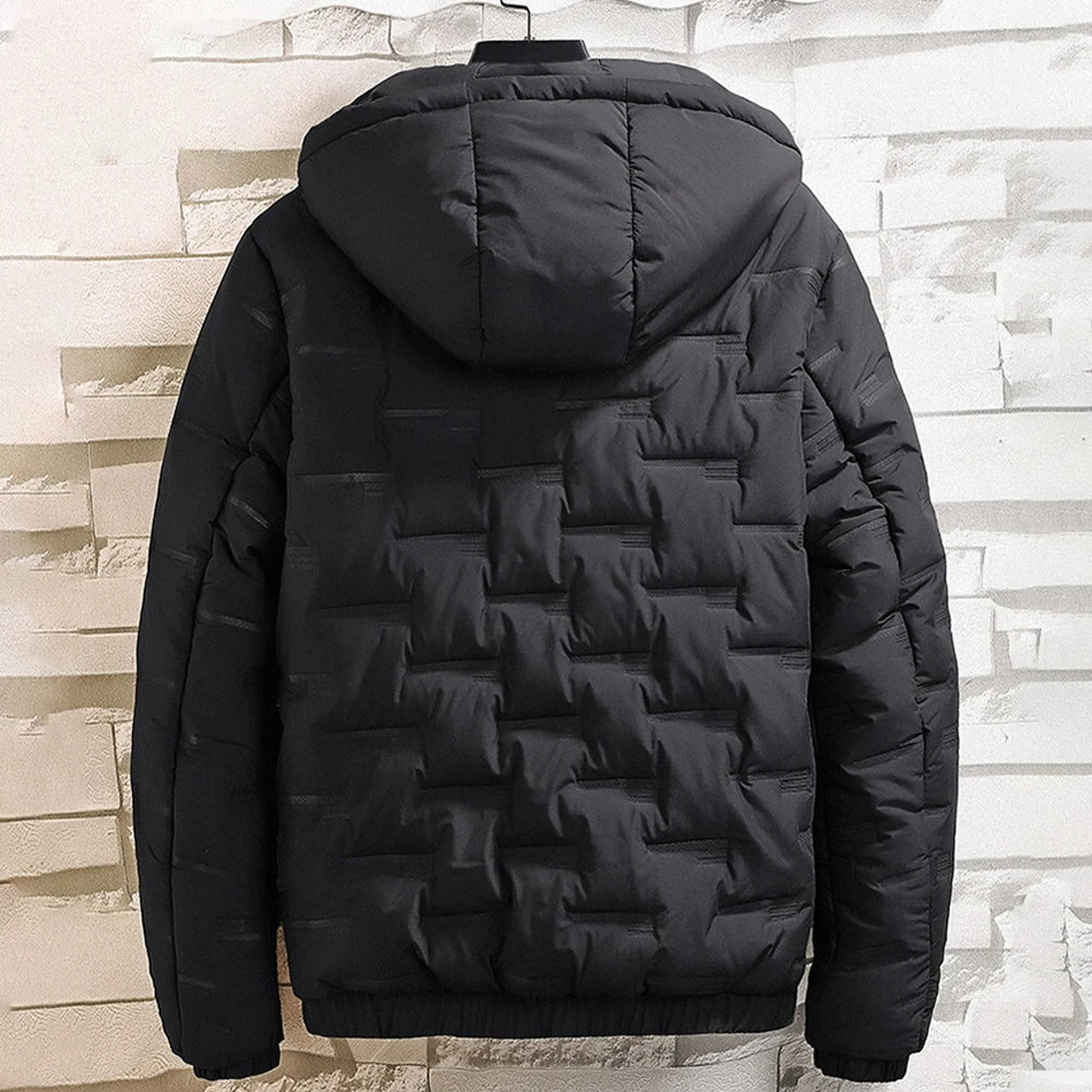 

Jacket Coat Winter Male Mens Outwear Polyester Puffer Quilted Padded Warm Zip Up Bubble Down Casual Hooded Fashion