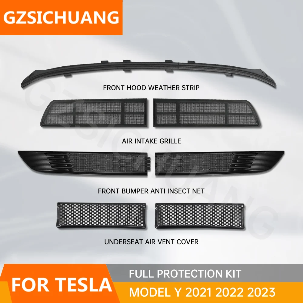 For Tesla Model Y 2023 Accessories Full Protection Kit Front Hood Weather Strip Anti Insect Net Air Inlet Vent Grille Cover
For Tesla Model Y 2023 Accessories Full Protection Kit Front Hood Weather Strip Anti Insect Net Air Inlet Vent Grille Cover
