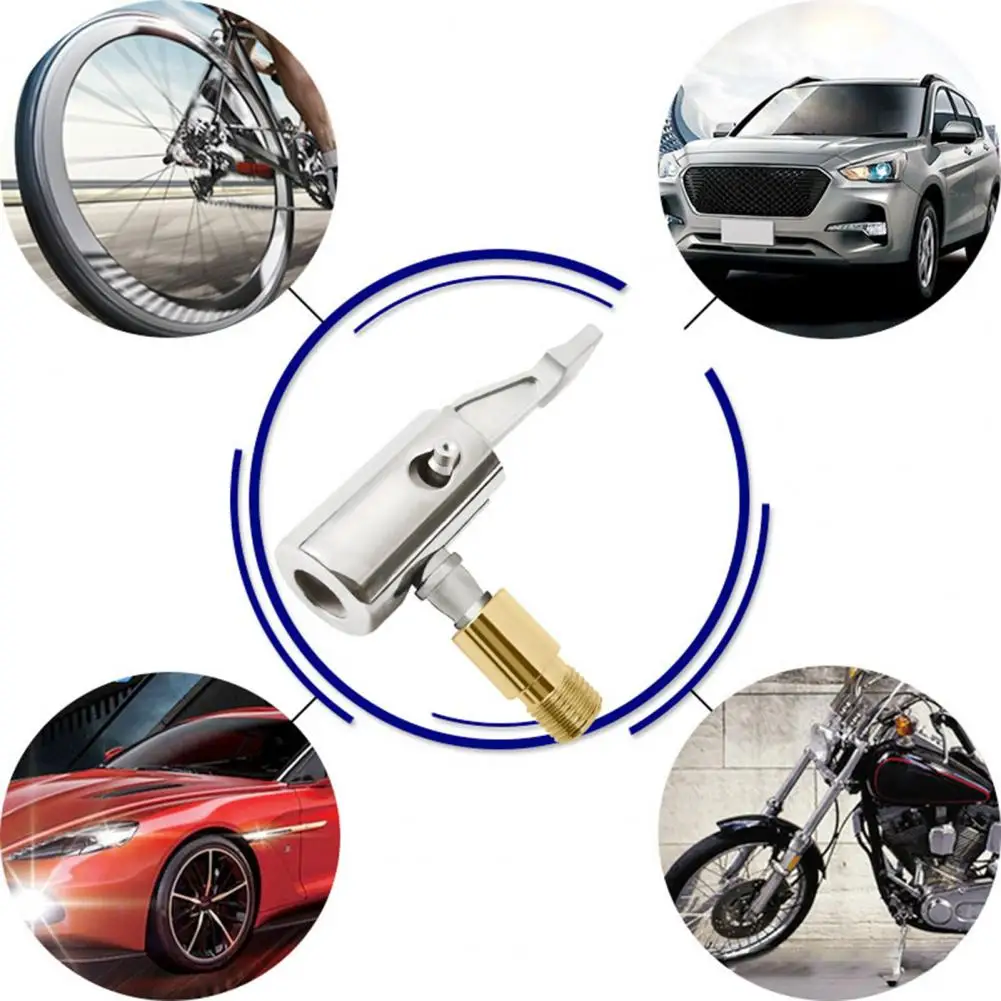 

Lightweight Air Compressor Adapter Zinc Alloy Easy Installation Practical Durable Car Tyre Inflator Pump Nozzle