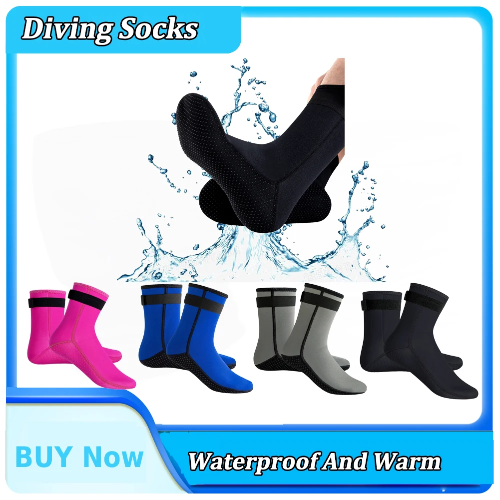 

Неопреновые носки для дайвинга 3 мм, плавательные водные ботинки, Нескользящие пляжные ботинки, обувь для Гидрокостюма, согревающие носки для подводного плавания и серфинга для взрослых