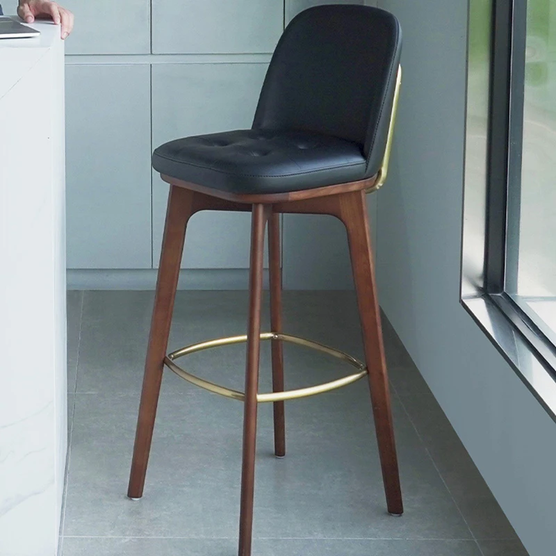 Деревянные домашние барные стулья, обеденные расслабляющие современные стулья для салона и офиса, высокие стулья для кафе со спинкой, салонная мебель TD50DC