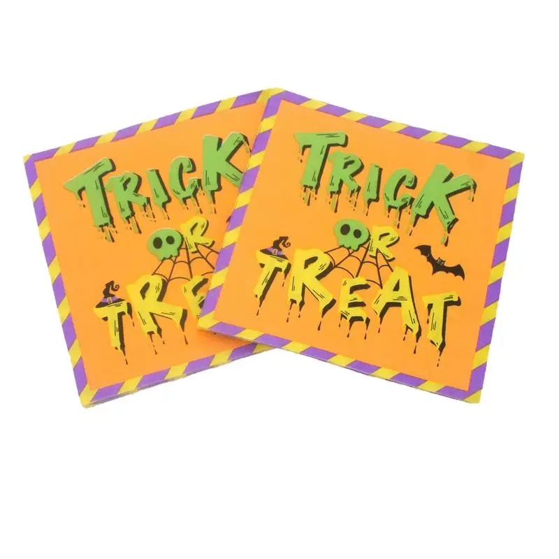 

Decorative Napkins Bat Napkins Trick Or Treat 20pcs 2 Ply Absorbent Napkins Halloween Garden Party Supplies Haunted House Decor