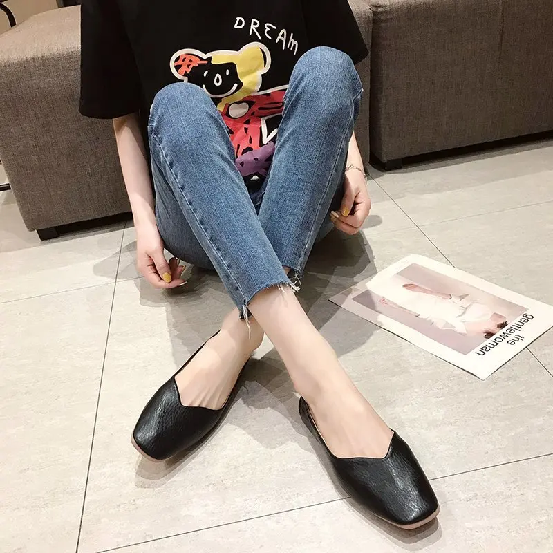 Slip on Shallow Women Shoes Solid Leather Flats Shoes Woman Suqare Toe Low Heels Boat Ballet Flats Plus Size Zapatos De Mujer
Slip on Shallow Women Shoes Solid Leather Flats Shoes Woman Suqare Toe Low Heels Boat Ballet Flats Plus Size Zapatos De Mujer