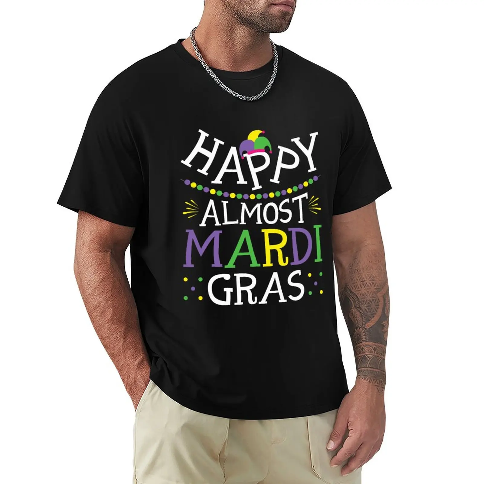 

Happy Almost Mardi Gras T-Shirt heavyweights cute clothes boys animal print mens t shirts