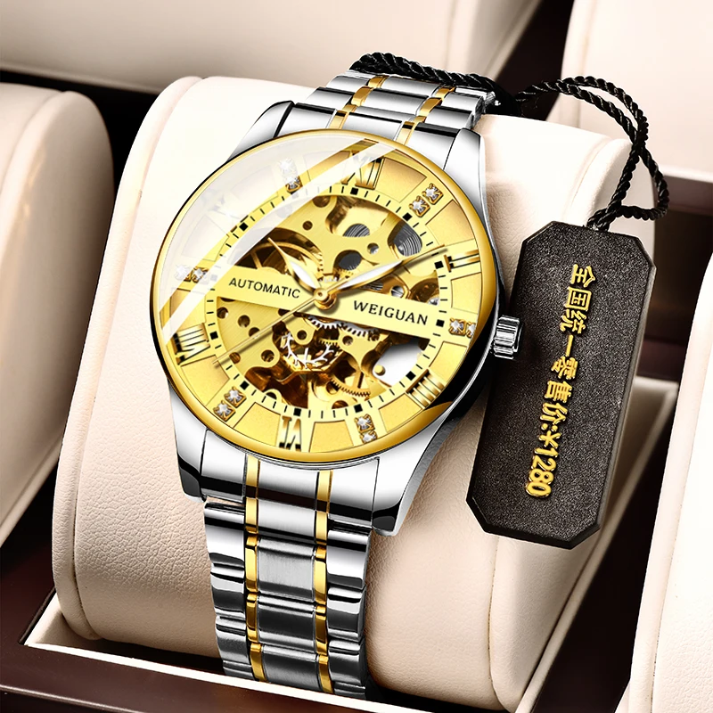 Official authentic full-automatic mechanical watch Men's double-sided hollow luminous waterproof watch Men's business
Official authentic full-automatic mechanical watch Men's double-sided hollow luminous waterproof watch Men's business