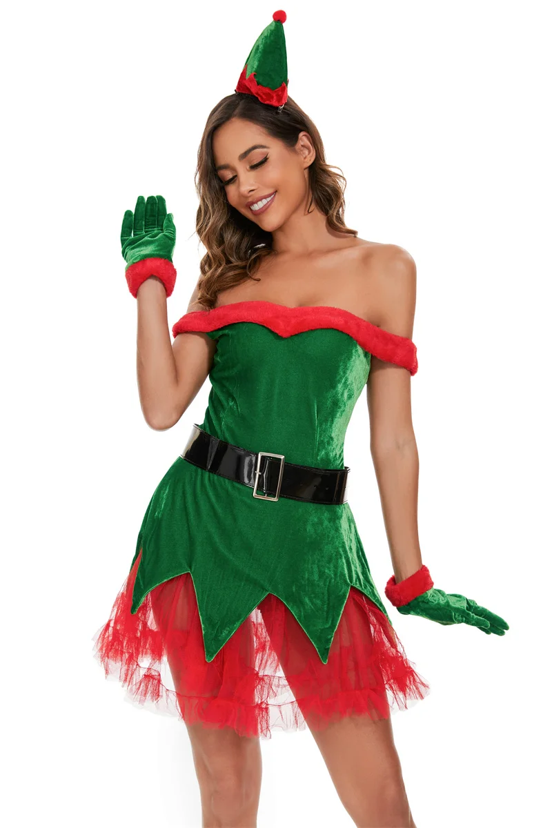 Christmas Santa Red And Green Cosplay Uniform Halloween Carnival Party Costume Stage Performance Strapless Fancy Christmas Dress
Christmas Santa Red And Green Cosplay Uniform Halloween Carnival Party Costume Stage Performance Strapless Fancy Christmas Dress