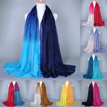 Glitter Scarf Long Shawls Gradient Bandanas Voile Scarf Muslim Hijab Head Scarves Classic Bronzing Double Color Large Size 
Glitter Scarf Long Shawls Gradient Bandanas Voile Scarf Muslim Hijab Head Scarves Classic Bronzing Double Color Large Size