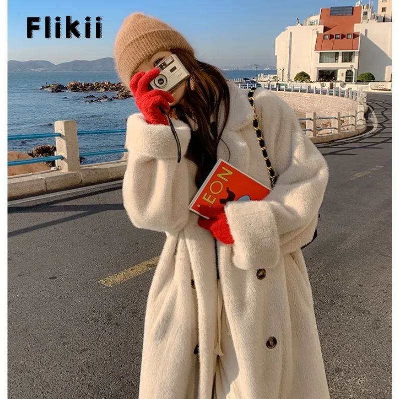 Women Casual Chic Long Sleeve Single Breasted Fur Top 2023 Winter Korean Oversized Jacket Thick Warm Solid X-long Faux Coat
Women Casual Chic Long Sleeve Single Breasted Fur Top 2023 Winter Korean Oversized Jacket Thick Warm Solid X-long Faux Coat
