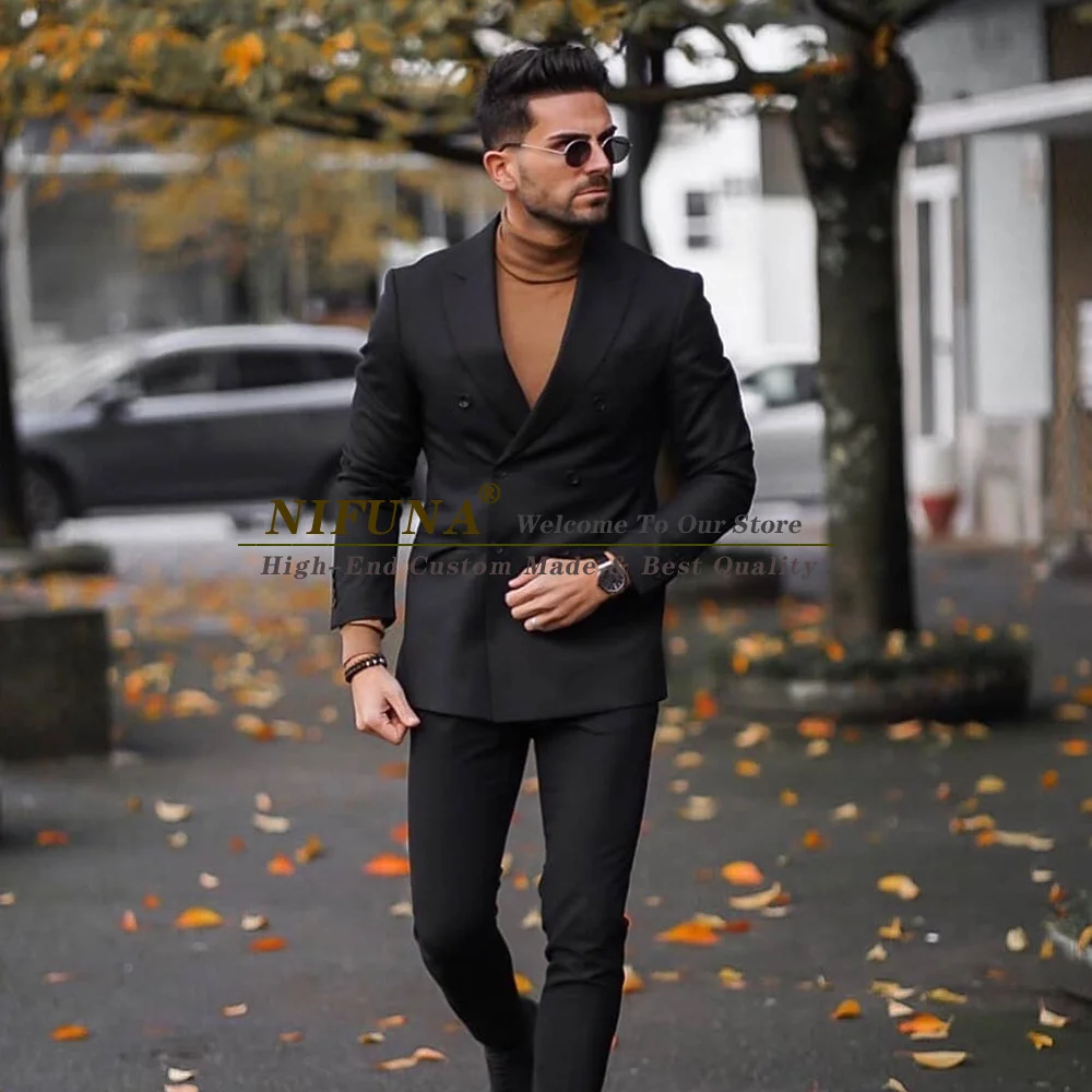 Fashion 2 Pieces Double Breasted Mens Suits Slim Fit Business Casual Suits Wedding Prom Black Tuxedo (Jacket+Pants) Blazer Sets
Fashion 2 Pieces Double Breasted Mens Suits Slim Fit Business Casual Suits Wedding Prom Black Tuxedo (Jacket+Pants) Blazer Sets