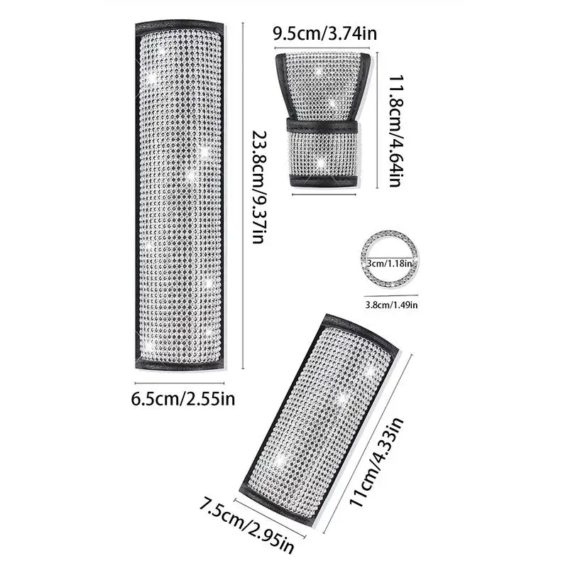 6pcs Bling Rhinestones Crystal Car Seat Belt Cover Shoulder Pads Car Shifter Gear Hand Brake Covers Auto Interior Accessories
6pcs Bling Rhinestones Crystal Car Seat Belt Cover Shoulder Pads Car Shifter Gear Hand Brake Covers Auto Interior Accessories