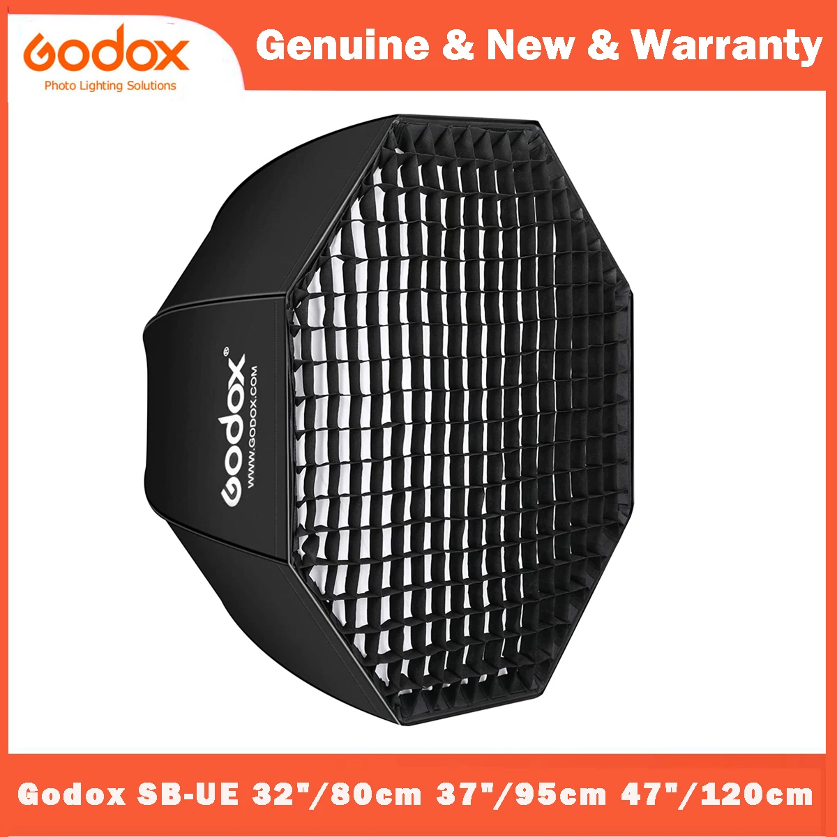 

Godox SB-UE 32"/80cm 37"/95cm 47"/120cm Umbrella Octagon Softbox Reflector with Honeycomb Grid for Speedlight Flash Bowens Mount