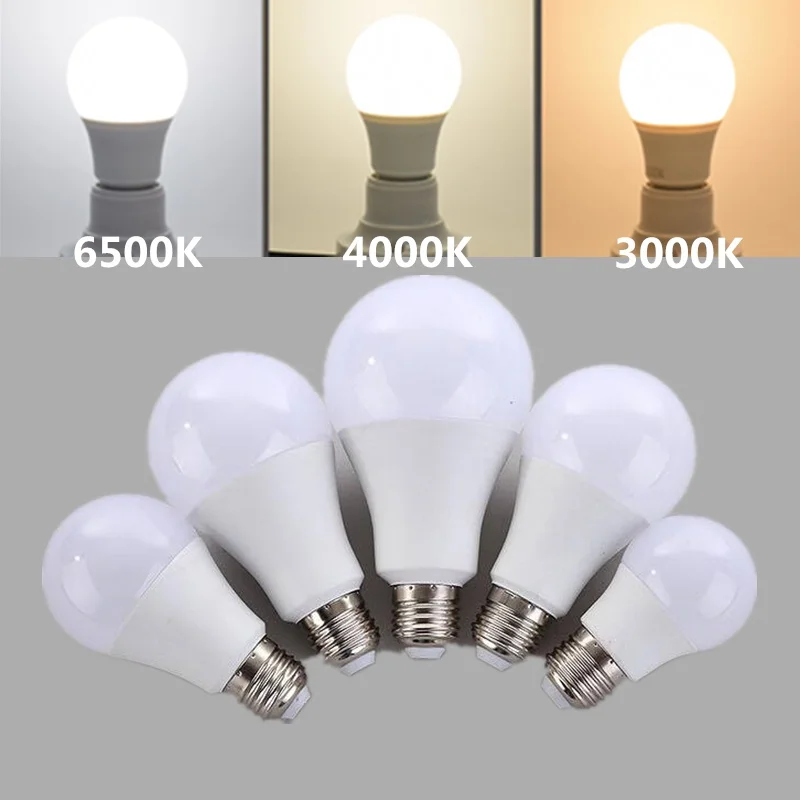 

E27 LED bulb light 6500k 3000k 220V household energy-saving bulb 5W 7W 9W 12W 15W 18W