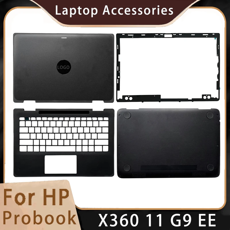 

Новинка для HP Probook X360 11 G9 EE; Сменные аксессуары для ноутбуков, задняя крышка ЖК/передняя панель/Упор для рук/нижняя часть с логотипом, Черная