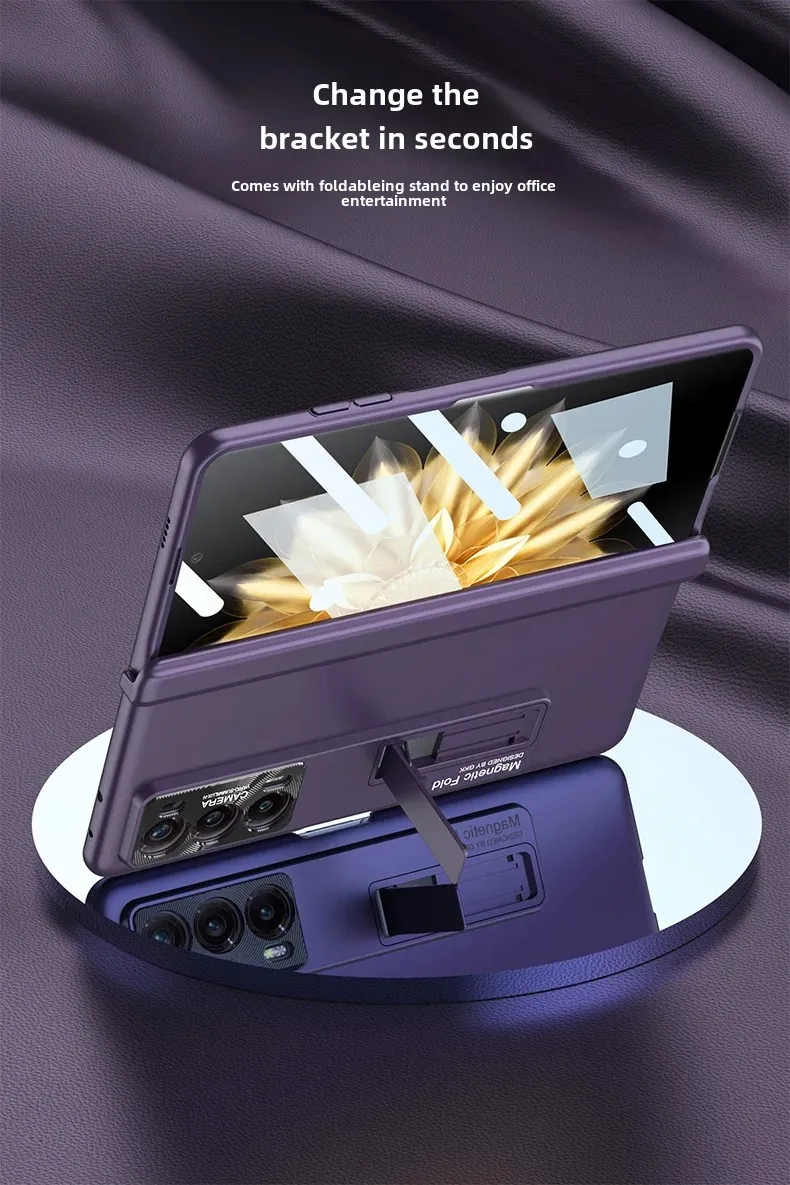 حافظة هاتف Honor Magic V2 رفيعة للغاية غير لامعة بمشبك مغناطيسي وحامل بسيط وعصري متوافق مع هاتف Huawei V2 40 حافظة هاتف Honor Magic V2 رفيعة للغاية غير لامعة بمشبك مغناطيسي وحامل بسيط وعصري متوافق مع هاتف Huawei V2