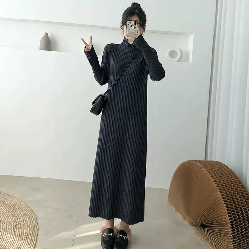 New Women Basic Knitted Dress Autumn Winter Fashion Warm Half High Collar Loose Pullover Sweater Dress Casual Overlength Dress
New Women Basic Knitted Dress Autumn Winter Fashion Warm Half High Collar Loose Pullover Sweater Dress Casual Overlength Dress