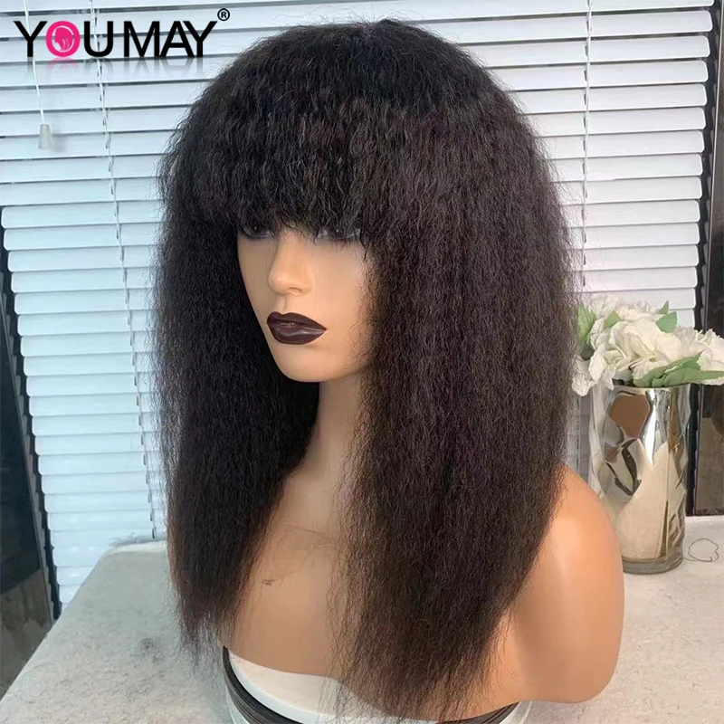 Kinky Straight Human Hair Wigs For Black Women Brazilian Remy Human Hair No Lace Wig With Bangs Coarse Yaki Hair Youmay Virgin
Kinky Straight Human Hair Wigs For Black Women Brazilian Remy Human Hair No Lace Wig With Bangs Coarse Yaki Hair Youmay Virgin