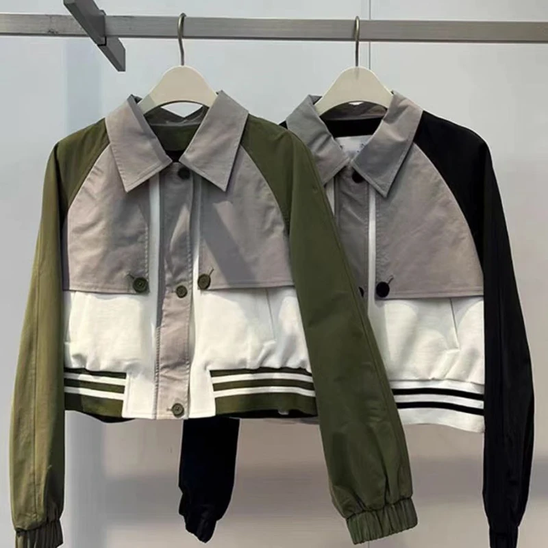 2023 Autumn Women Jacket Long Sleeve Patchwork Basic Coat Oversized Short Overcoat Baseball Jacket Vintage Female Cotton Outwear
2023 Autumn Women Jacket Long Sleeve Patchwork Basic Coat Oversized Short Overcoat Baseball Jacket Vintage Female Cotton Outwear