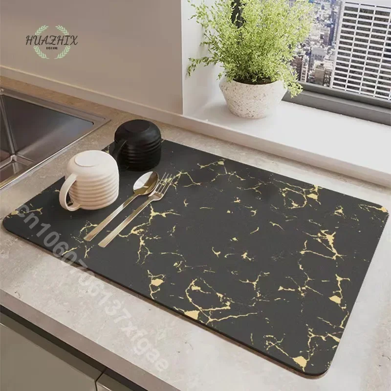 Black Gold Dish Drying Mat Super Absorbent Kitchen Coffee Design Decoraction Drain Pads Tableware Cup Bottle Sink Non-slip Mats
Black Gold Dish Drying Mat Super Absorbent Kitchen Coffee Design Decoraction Drain Pads Tableware Cup Bottle Sink Non-slip Mats