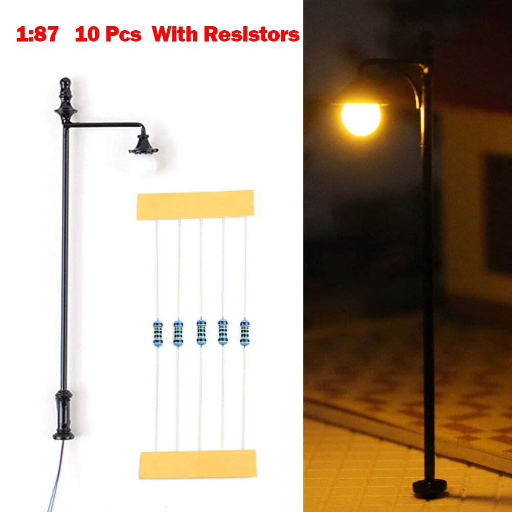 10pcs Model Railway Train Lamp Post Street Lights HO Scale 1:87 LED 3V Free Resistors NEW Miniature Single Head
10pcs Model Railway Train Lamp Post Street Lights HO Scale 1:87 LED 3V Free Resistors NEW Miniature Single Head