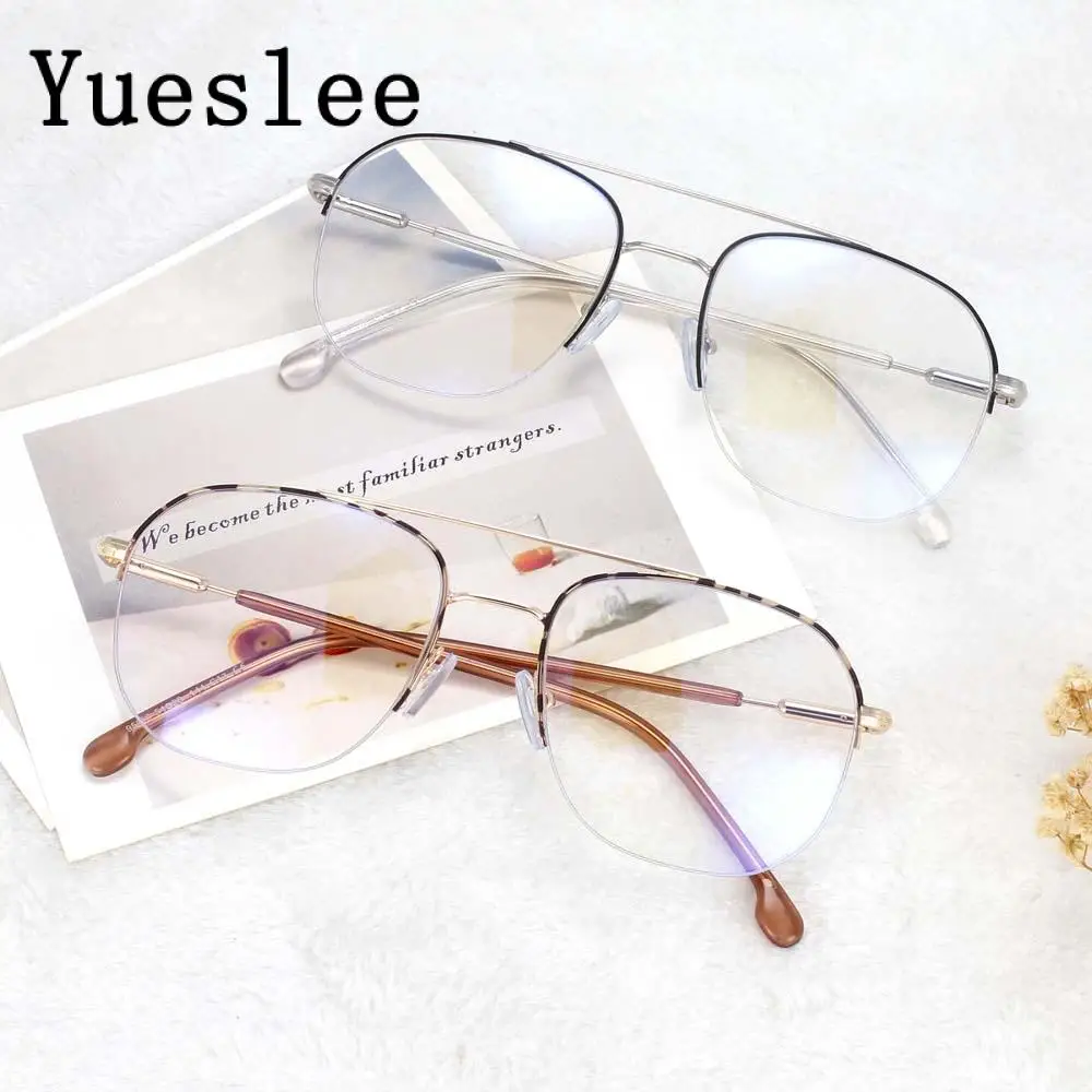 54342 Retro Anti Blue Light Metal Half Frame Optics Glasses Frames Men Women Fashion Computer Eyeglasses
54342 Retro Anti Blue Light Metal Half Frame Optics Glasses Frames Men Women Fashion Computer Eyeglasses