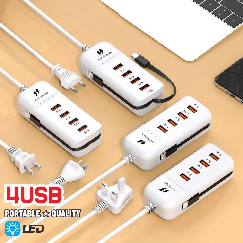 66W, 4 USB Charger, PD USB Hub, Adapter, Fast Charging Power Socket with Type C Cable Wall Charger for iPhone, Samsung, Xiaomi, Huawei 3 Mallzona S99e852a8cdce4280b95a05c8a85b832aA 66W, 4 USB Charger, PD USB Hub, Adapter, Fast Charging Power Socket with Type C Cable Wall Charger for iPhone, Samsung, Xiaomi, Huawei Mallzona