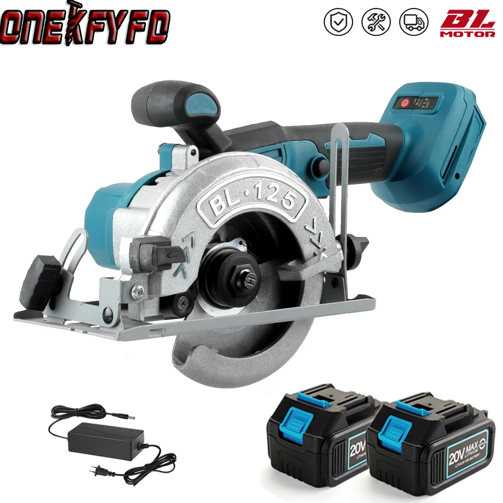 

125mm Brushless Circular Saw Cordless Electric Woodworking Saw Adjustable Angle Wood Cuttiing Machine For Makita 18V Battery