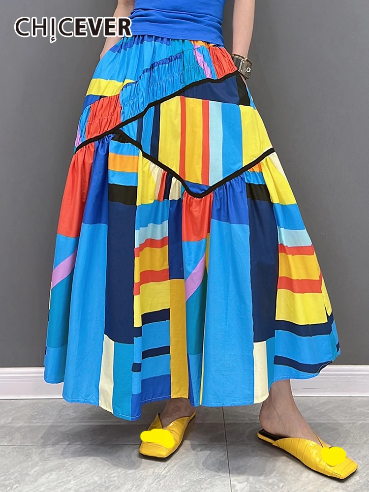 CHICEVER Casual Hit Color Skirts For Women High Waist Patchwork Folds Loose Midi Skirt Female Summer Fashion Clothing 2023 New
CHICEVER Casual Hit Color Skirts For Women High Waist Patchwork Folds Loose Midi Skirt Female Summer Fashion Clothing 2023 New
