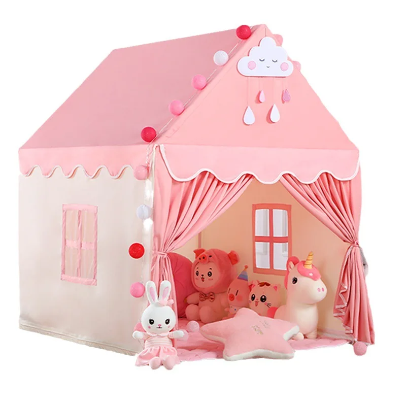 

Cross border kids tent indoor dollhouse princess castle home house toy play house baby bed artifact