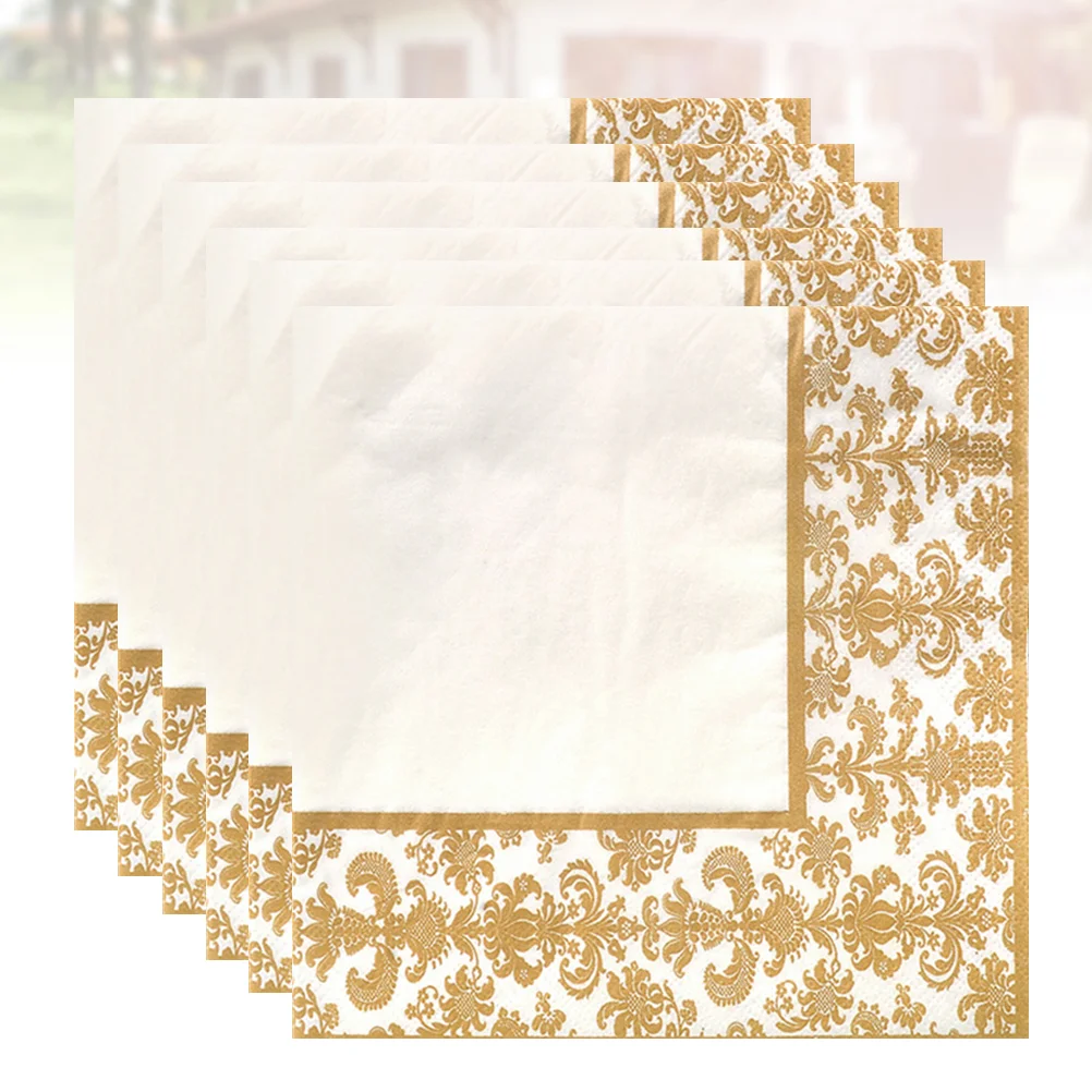 Gold Printing Disposable Napkin Colored Napkins Printed for Restaurant and Hotel (Golden + White) Towel Wedding
Gold Printing Disposable Napkin Colored Napkins Printed for Restaurant and Hotel (Golden + White) Towel Wedding