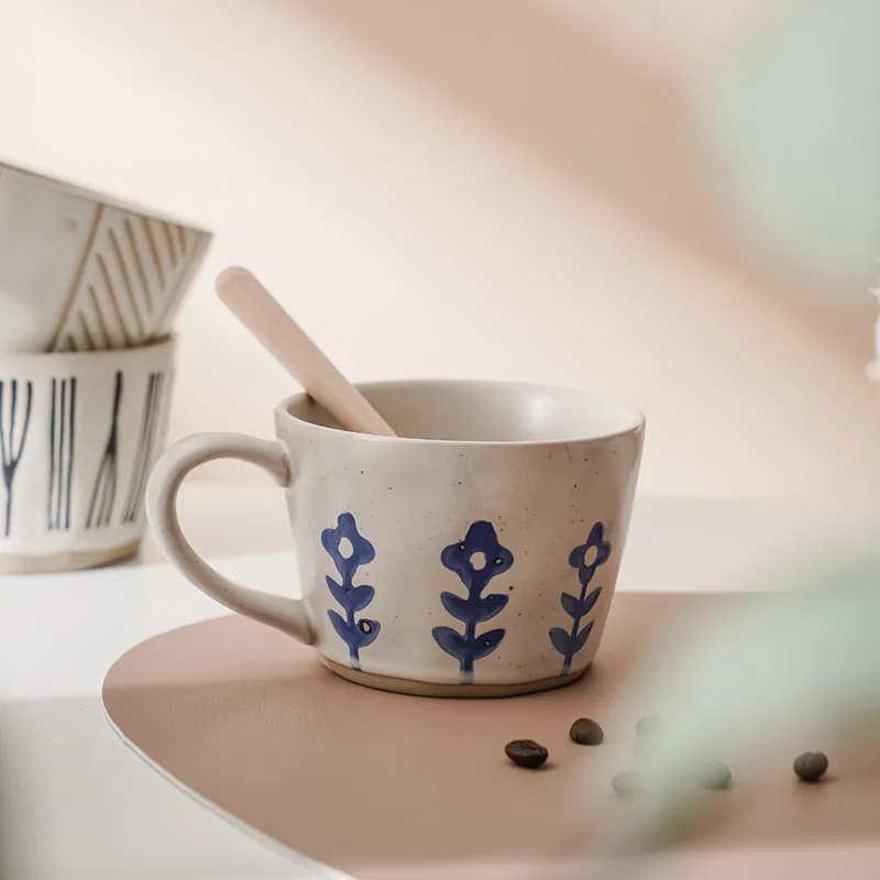 Coffee Cups Coffeeware Small Blue Flower Simple Nordic Ceramic Ins-style Hand-painted Mug Creative Personality Water Cup Rough
Coffee Cups Coffeeware Small Blue Flower Simple Nordic Ceramic Ins-style Hand-painted Mug Creative Personality Water Cup Rough