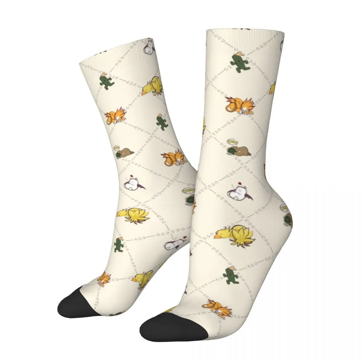 

Sleeping Final Fantasy Critters Socks Men's Women's Anime Socks Hip Hop Spring Summer Autumn Winter Middle Tube Stockings Gifts