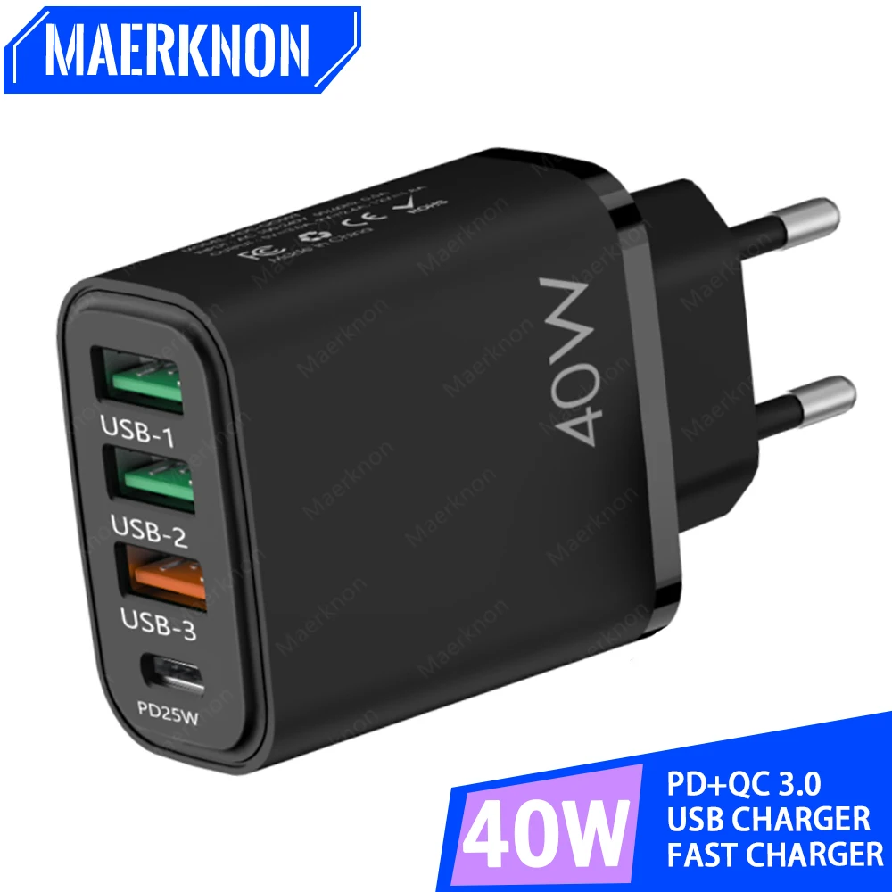 PD 40W Fast USB Charge Charger 4 Ports Type C Wall Charger For iPhone Xiaomi Huawei Samsung Quick Charge 3.0 Phone Power Adapter
PD 40W Fast USB Charge Charger 4 Ports Type C Wall Charger For iPhone Xiaomi Huawei Samsung Quick Charge 3.0 Phone Power Adapter
