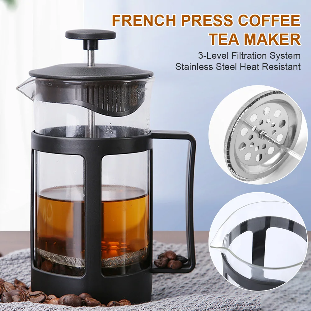 French Press Coffee/Tea Brewer Coffee Pot Coffee Maker Kettle 800ML Stainless Steel Glass Thermos Barista Tools Coffee Carafe
French Press Coffee/Tea Brewer Coffee Pot Coffee Maker Kettle 800ML Stainless Steel Glass Thermos Barista Tools Coffee Carafe