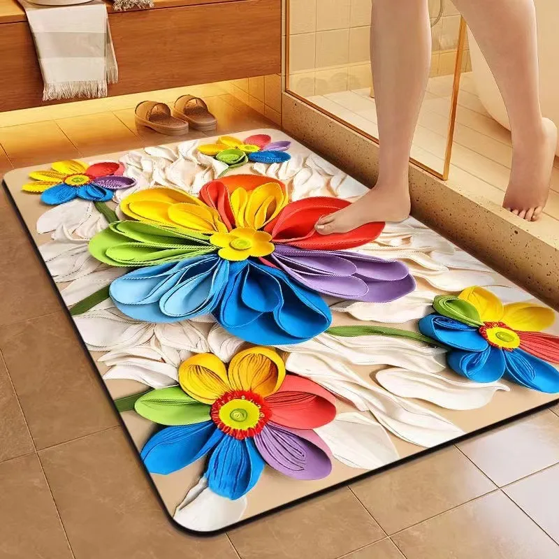3D Colorful Flower Floor Mats Room Decor Door Mat Absorbent Kitchen Rugs Antifouling Carpets for Bedroom Home Diatomite Foot Mat
3D Colorful Flower Floor Mats Room Decor Door Mat Absorbent Kitchen Rugs Antifouling Carpets for Bedroom Home Diatomite Foot Mat