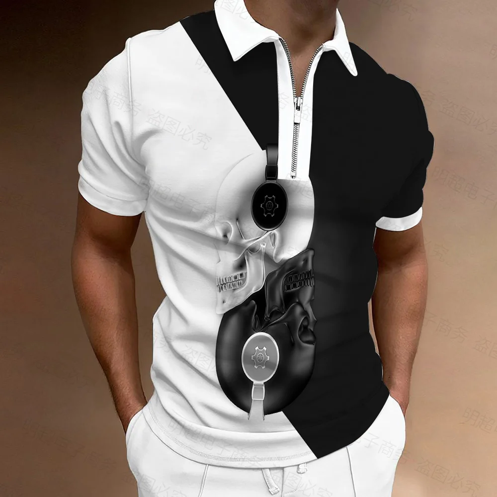 Men's Summer Polo Shirt Zipper Lapel T-Shirt 3D Printing Creative Pattern Men's Camping Business Style Shirt Golf Shirt
Men's Summer Polo Shirt Zipper Lapel T-Shirt 3D Printing Creative Pattern Men's Camping Business Style Shirt Golf Shirt