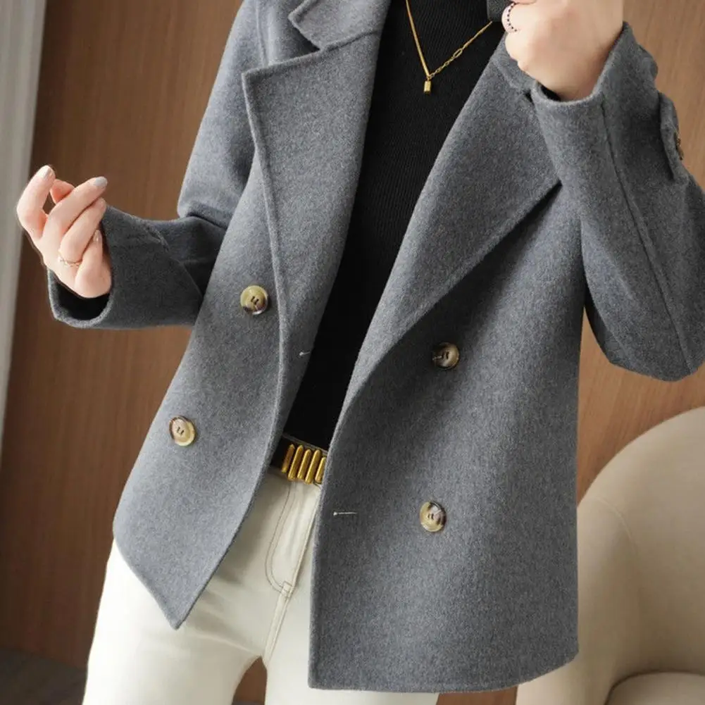 Winter Loose Coat Stylish Women's Double-breasted Woolen Coat Warm Loose Fit for Fall/winter for Formal Business Commute Thick
Winter Loose Coat Stylish Women's Double-breasted Woolen Coat Warm Loose Fit for Fall/winter for Formal Business Commute Thick