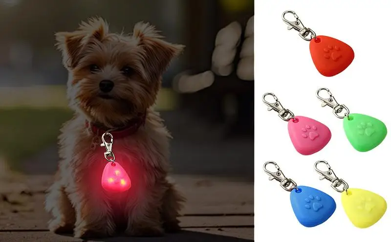 

Benepaw LED Light Clip-on Dog Collar Pendant Silicone Waterproof 2 Flashing Modes Dog Tag Safety Night Walking Camping Hiking