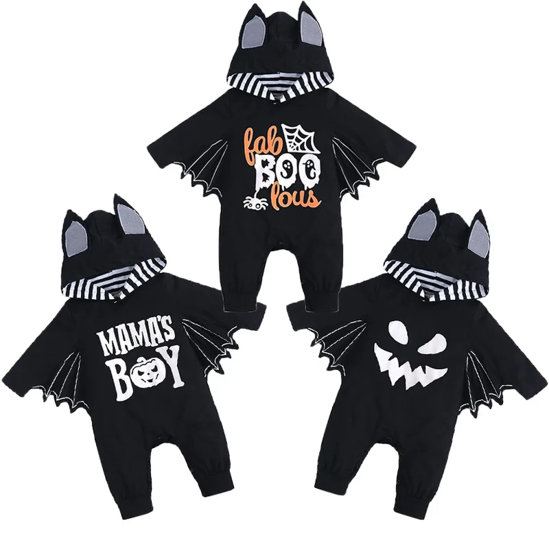 

Baby Rompers Easter Holloween Outfits Bat Hoodies Long Sleeved Hoodied New Fashion Toddlers 60-100cm 3M 6M 9M 12M 18M 24M