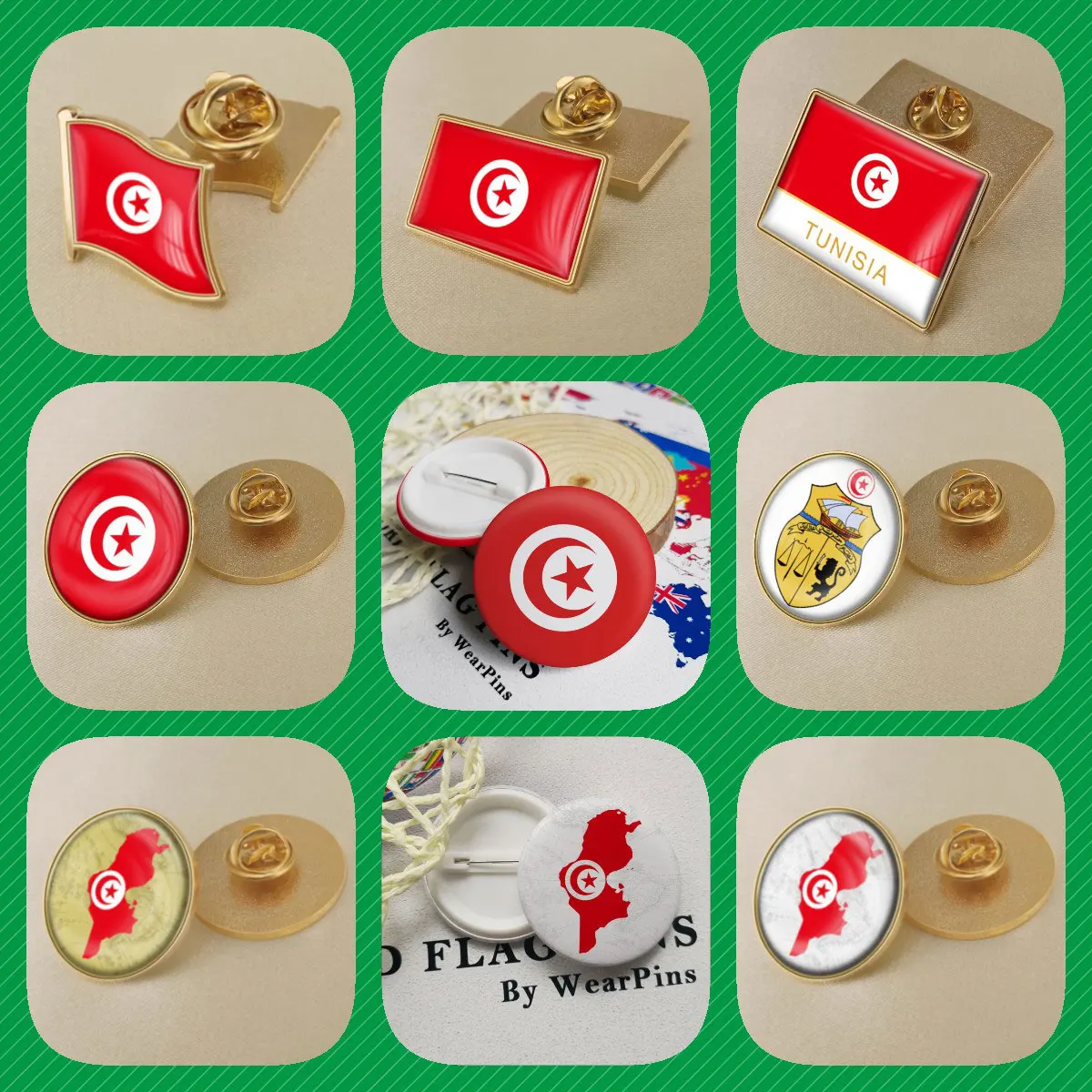 Tunisia Tunisian Flag National Emblem National Flower Brooches Badges Lapel Pins
Tunisia Tunisian Flag National Emblem National Flower Brooches Badges Lapel Pins