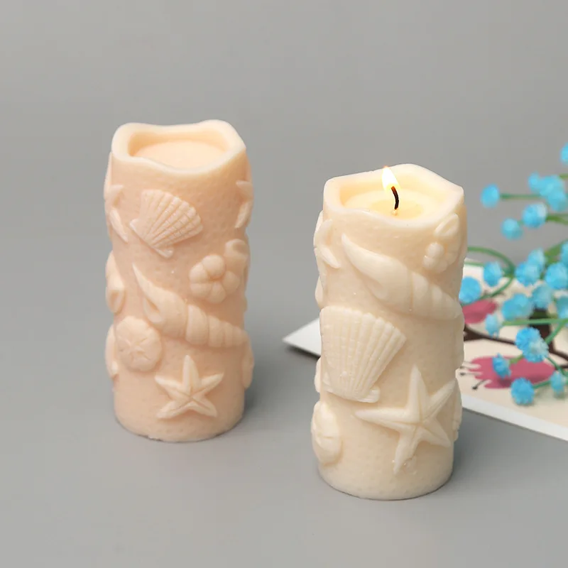 Ocean shells starfish cylindrical aromatherapy candles silicone molds DIY home decor moldes de silicona para velas
Ocean shells starfish cylindrical aromatherapy candles silicone molds DIY home decor moldes de silicona para velas