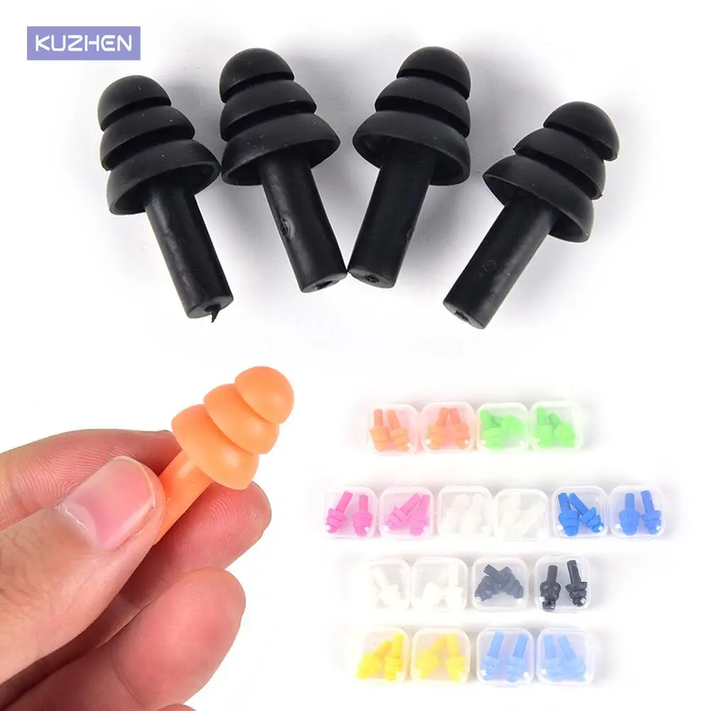 

2 Pairs Box-Packed Comfort Earplugs Anti Noise Reduction Silicone Soft Ear Plugs Swimming Silicone Protective For Sleep Earplugs